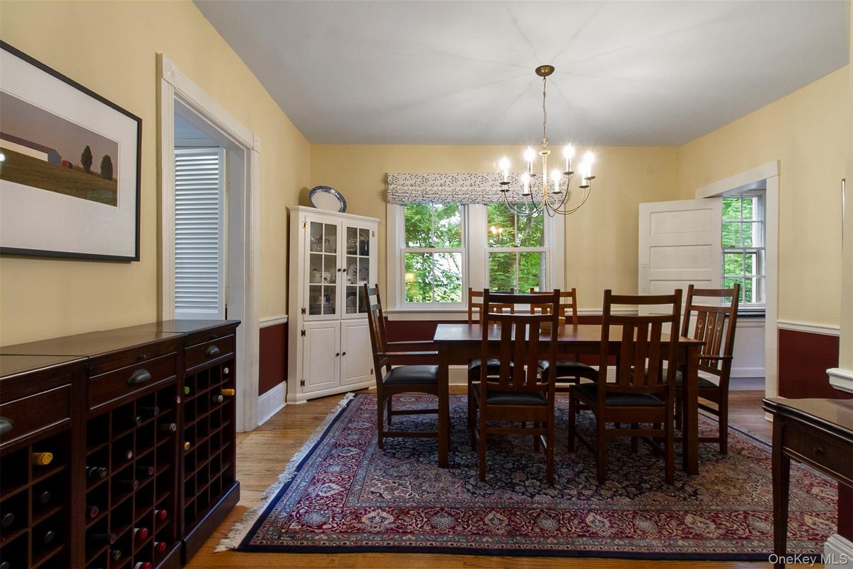 Chandelier, Dining room, Interior, Wood Texture Flooring