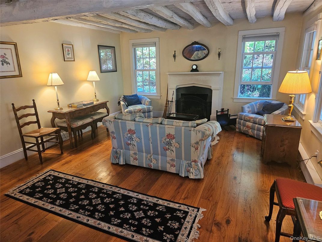 Fireplace, Interior, Living room, Wooden Beams, Wood Texture Flooring