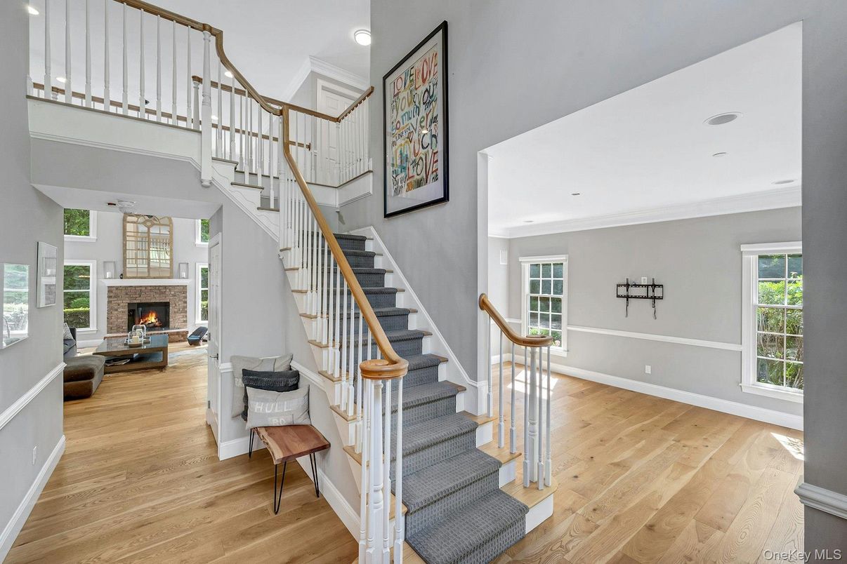 Fireplace, Interior, Recessed Lighting, Wood Texture Flooring