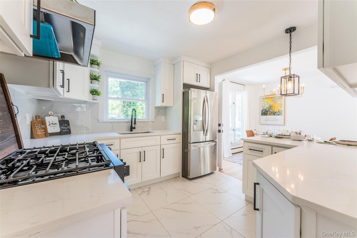 Interior, Kitchen, Marble, Pendant Lights