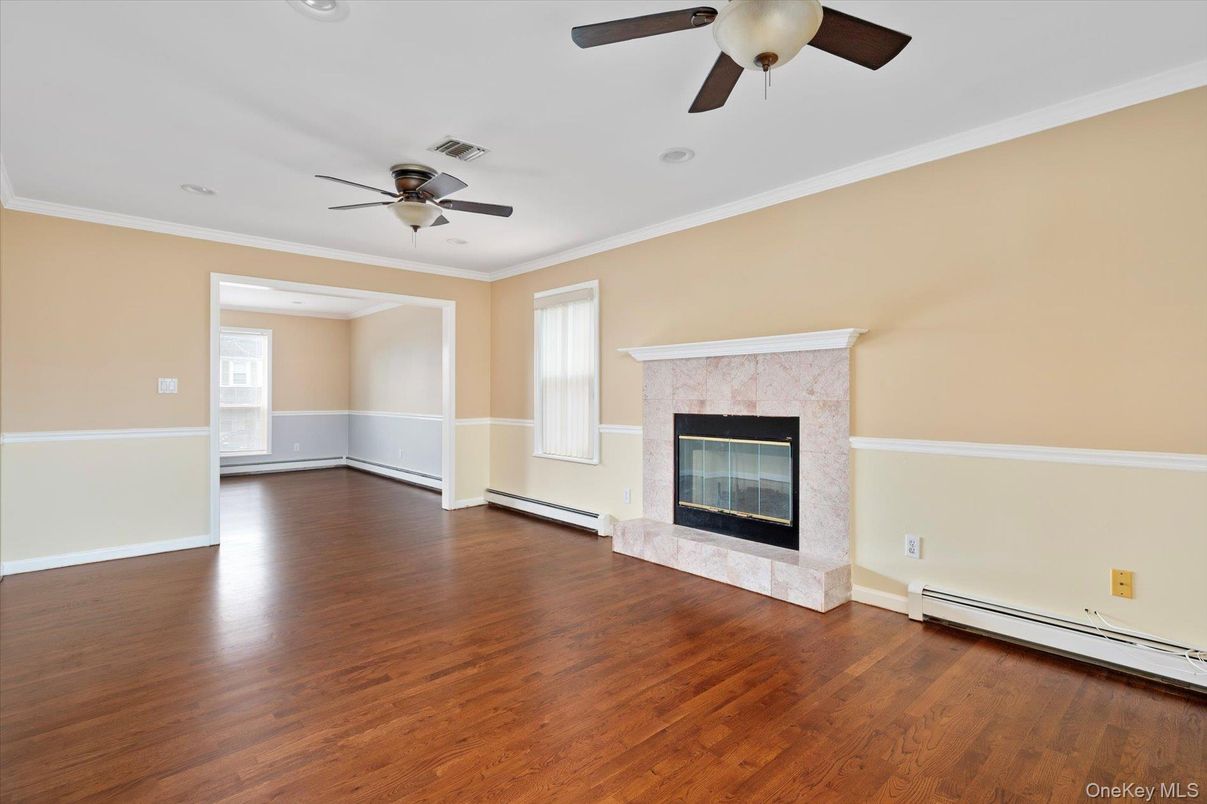 Empty room, Fireplace, Interior, Wood Texture Flooring