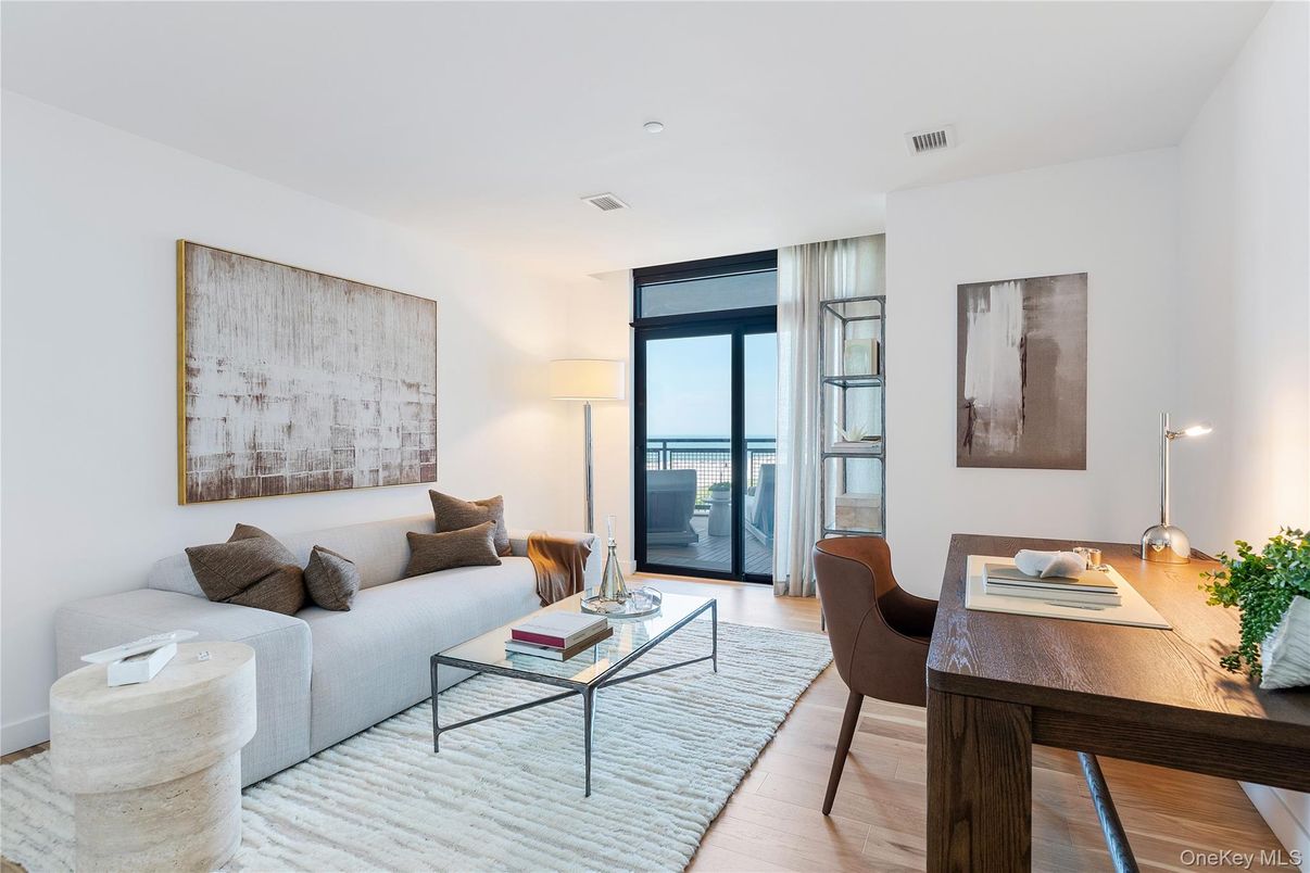 Home Office, Interior, Living room, Recessed Lighting, Water, Wood Texture Flooring