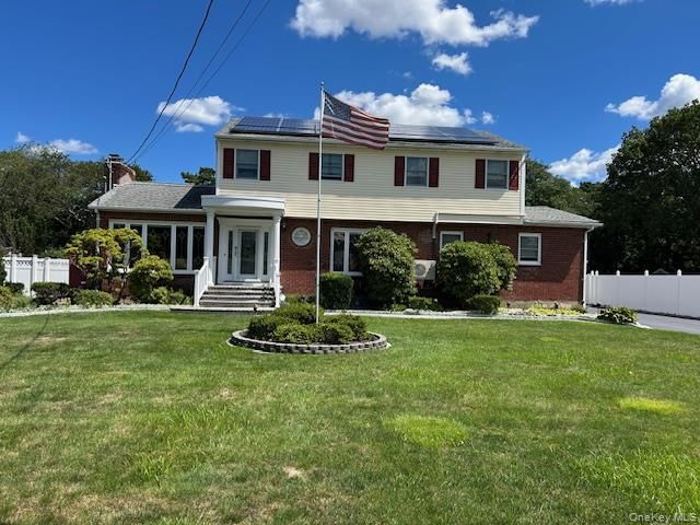 Backyard, Exterior, Facade, Brick Facade, Solar Panels, American Foursquare