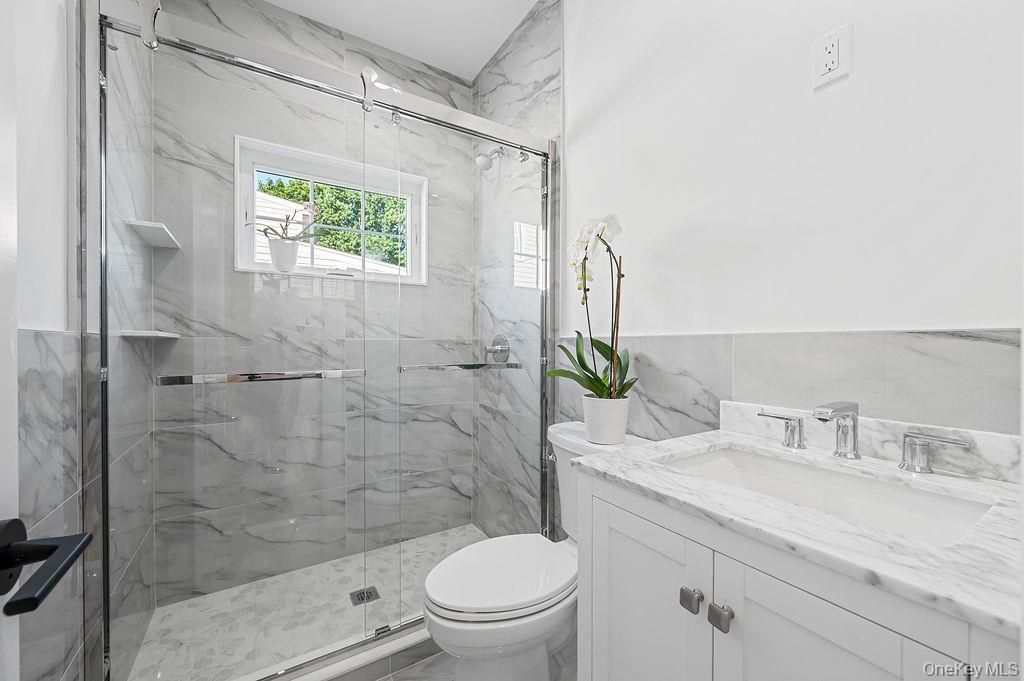 Bathroom, Glass Shower, Interior, Marble Walls