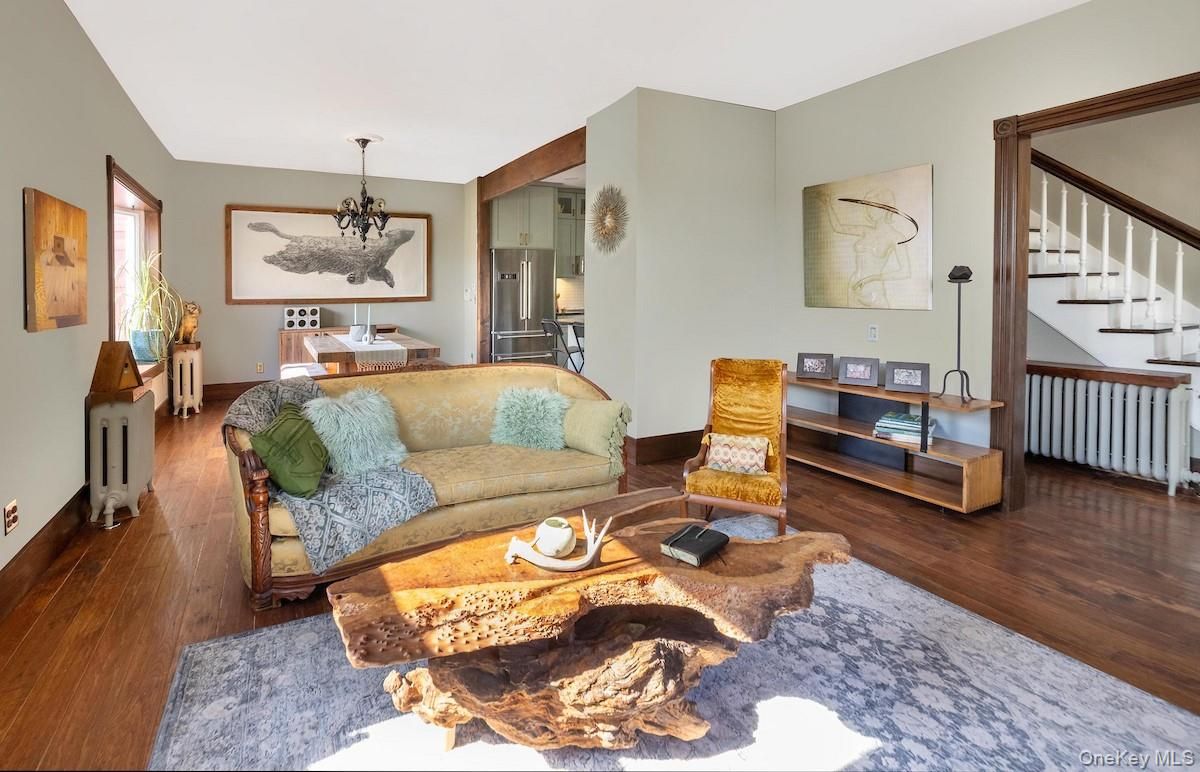 Interior, Living room, Pendant Lights, Wood Texture Flooring