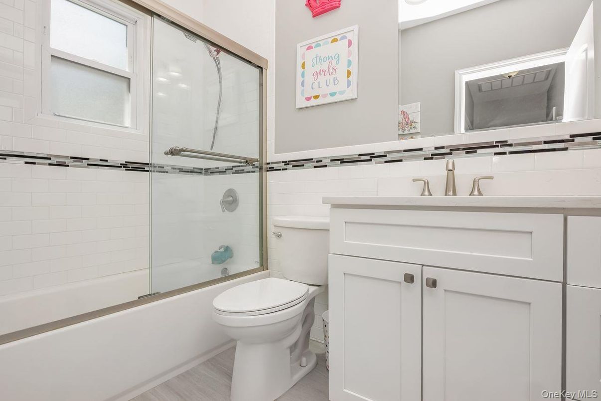 Bathroom, Glass Shower, Interior, Wood Texture Flooring