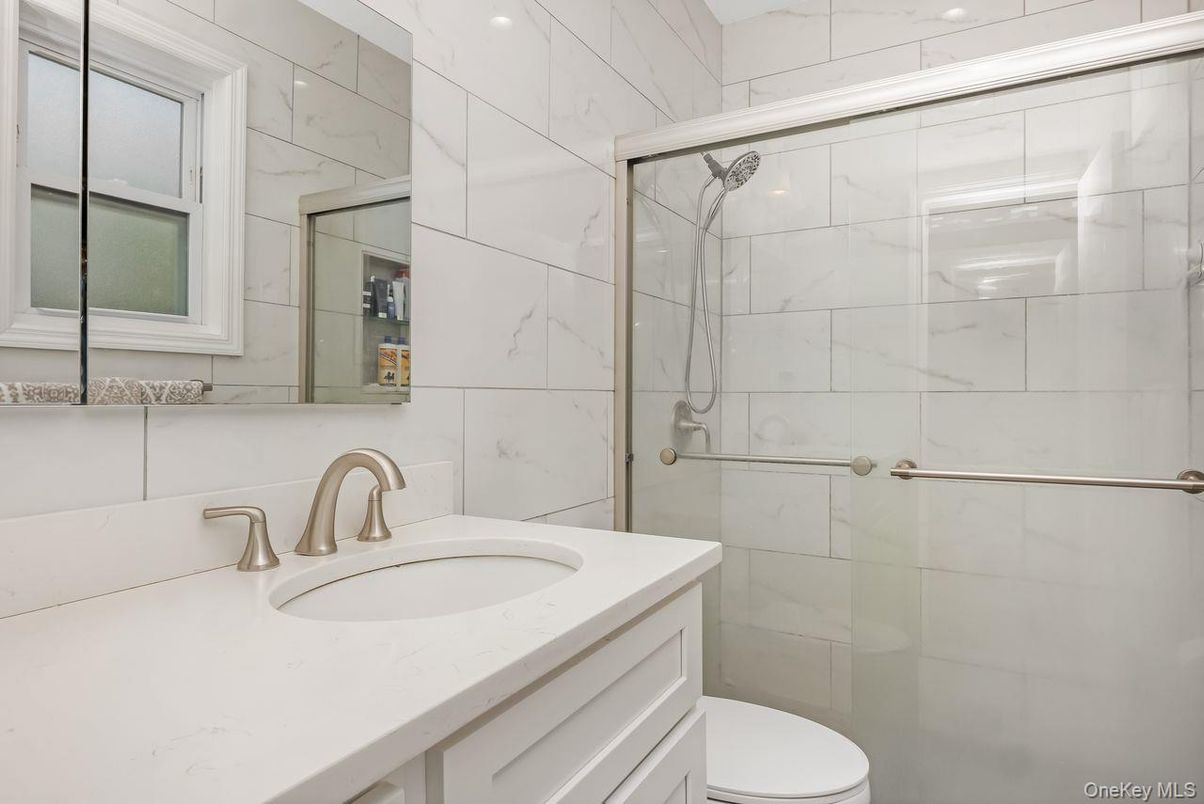 Bathroom, Glass Shower, Interior, Marble Walls