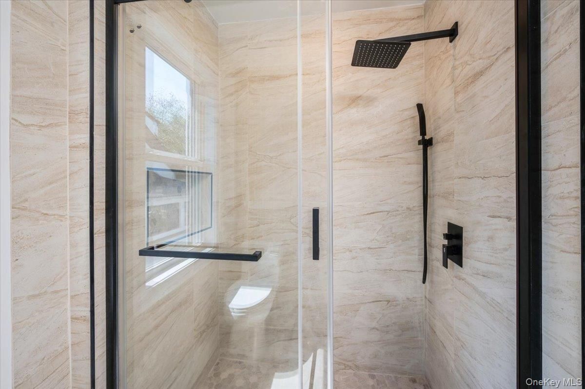 Bathroom, Glass Shower, Interior, Marble Walls