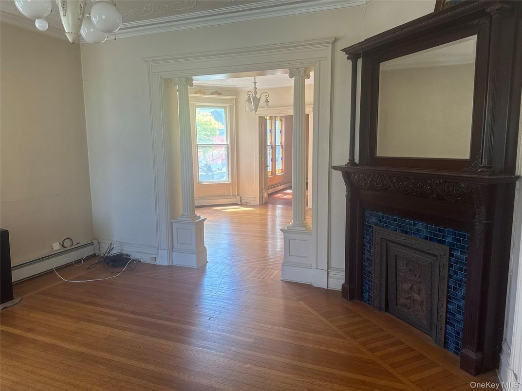 Chandelier, Fireplace, Interior, Wood Texture Flooring