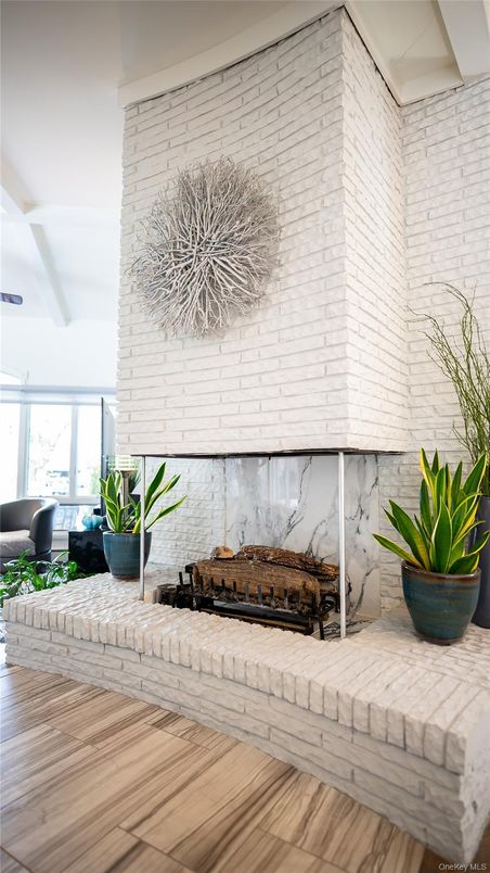 Fireplace, Interior, Stone Walls, Wood Texture Flooring