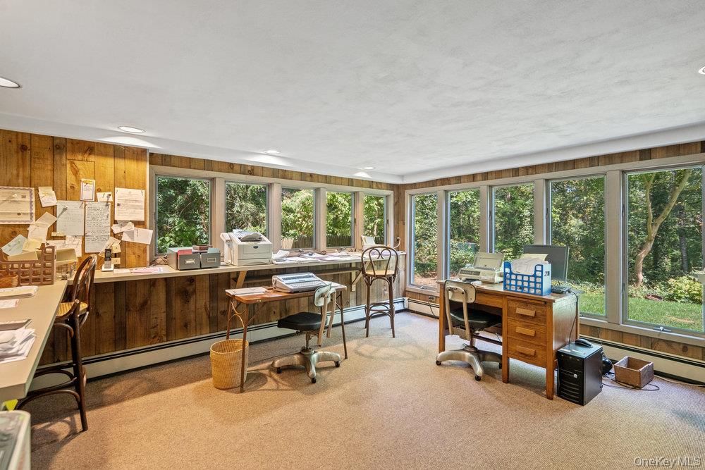 Home Office, Interior, Recessed Lighting, Wooden Walls