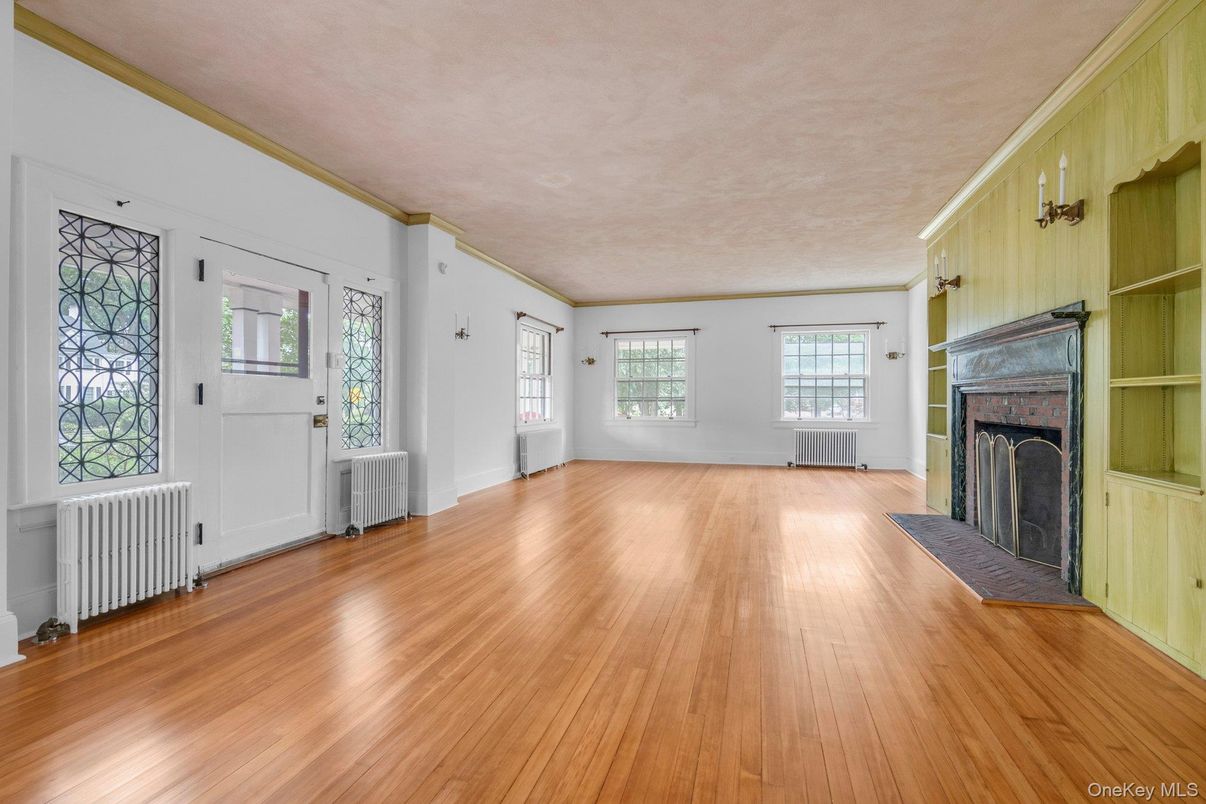 Empty room, Fireplace, Interior, Wood Texture Flooring