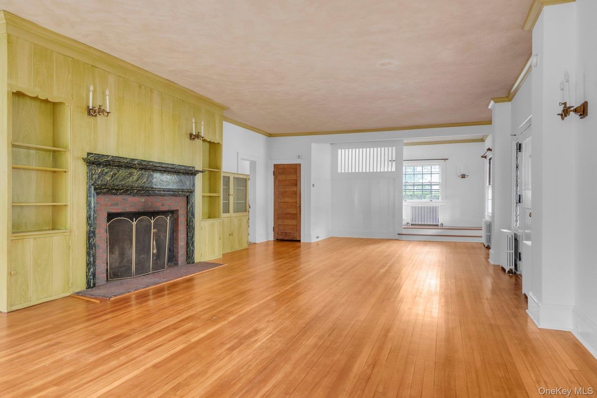 Empty room, Fireplace, Interior, Wood Texture Flooring