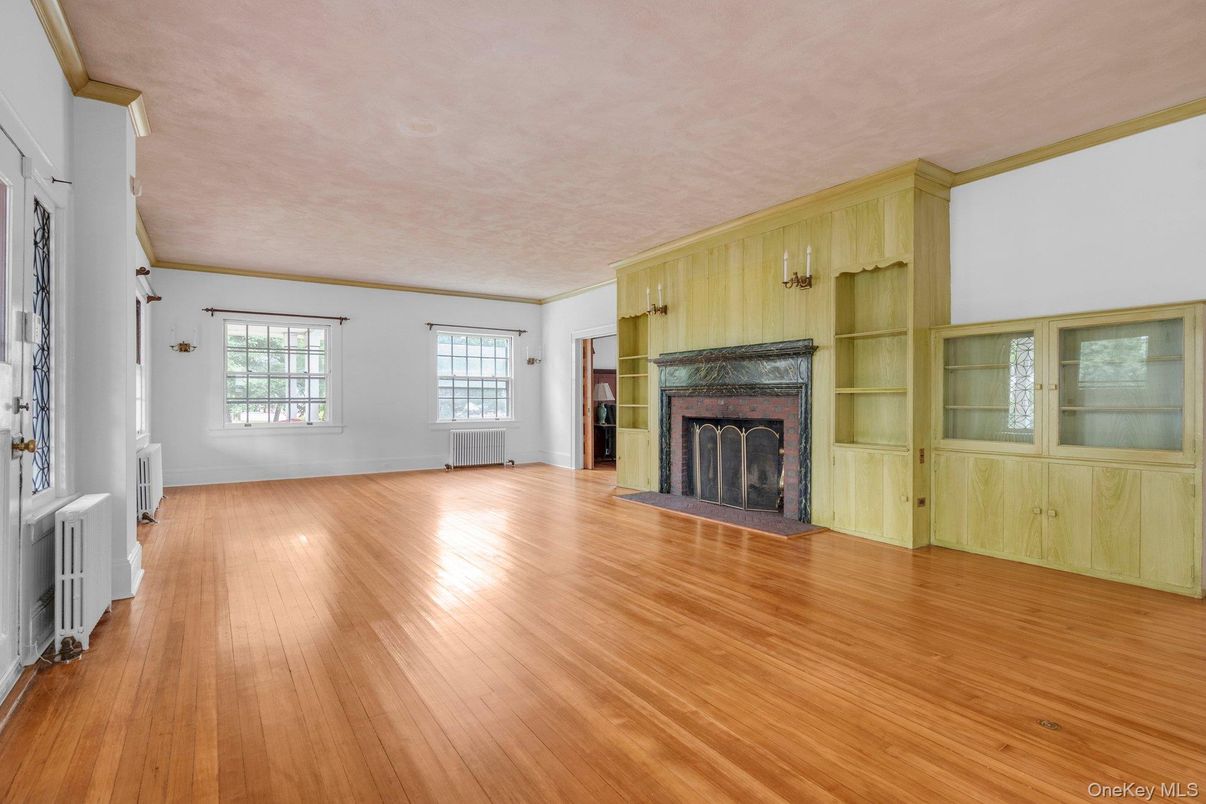 Empty room, Fireplace, Interior, Wood Texture Flooring