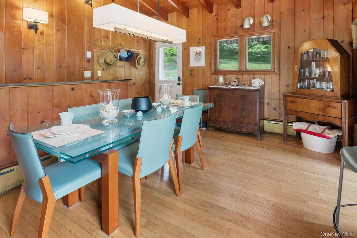 Dining room, Interior, Wood Texture Flooring, Wooden Walls