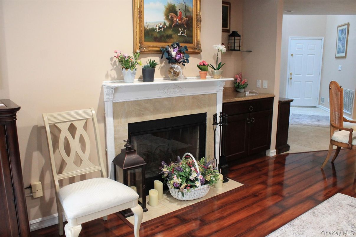 Fireplace, Interior, Wood Texture Flooring