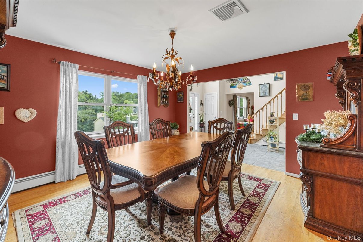 Chandelier, Dining room, Interior, Wood Texture Flooring