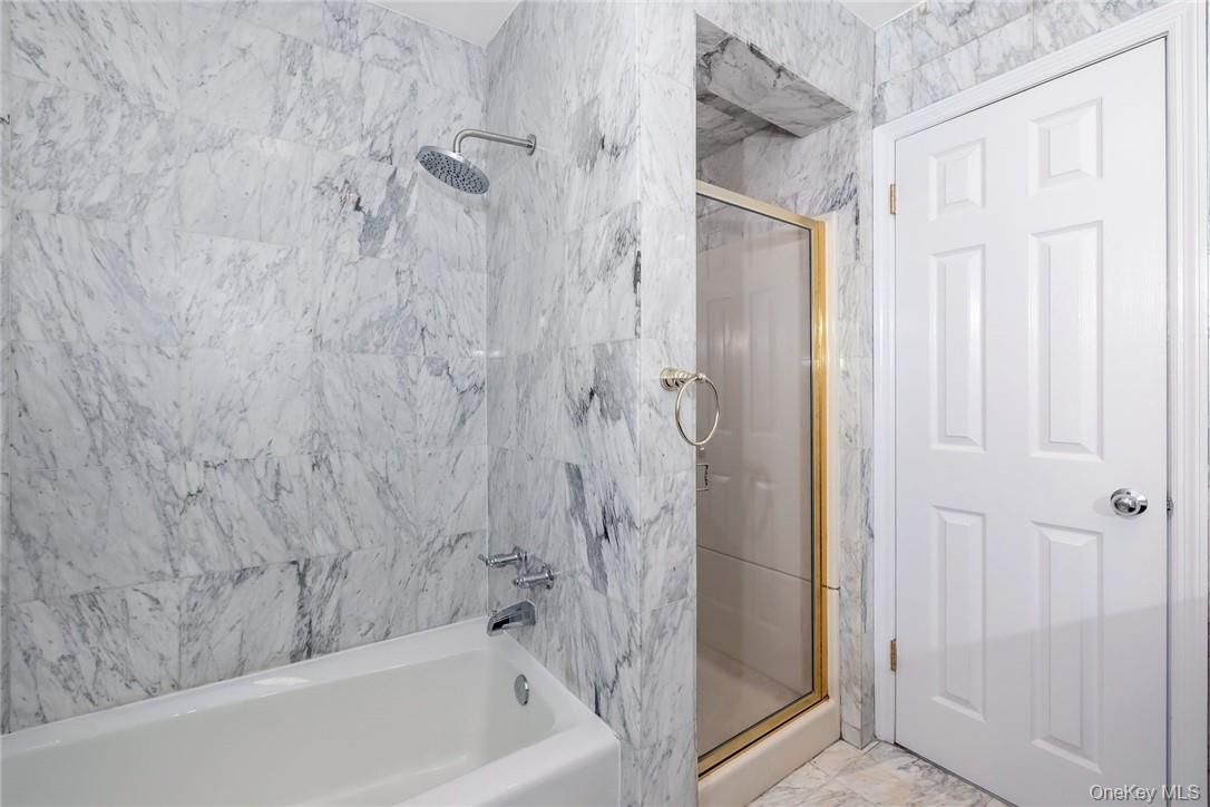 Bathroom, Glass Shower, Interior, Marble Walls