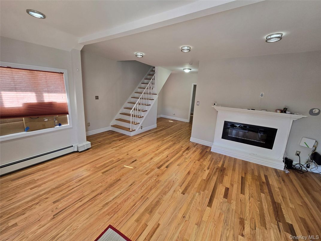 Fireplace, Interior, Recessed Lighting, Wood Texture Flooring