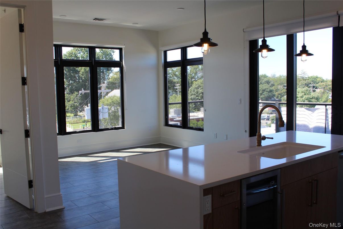 Interior, Kitchen, Pendant Lights, Wood Texture Flooring