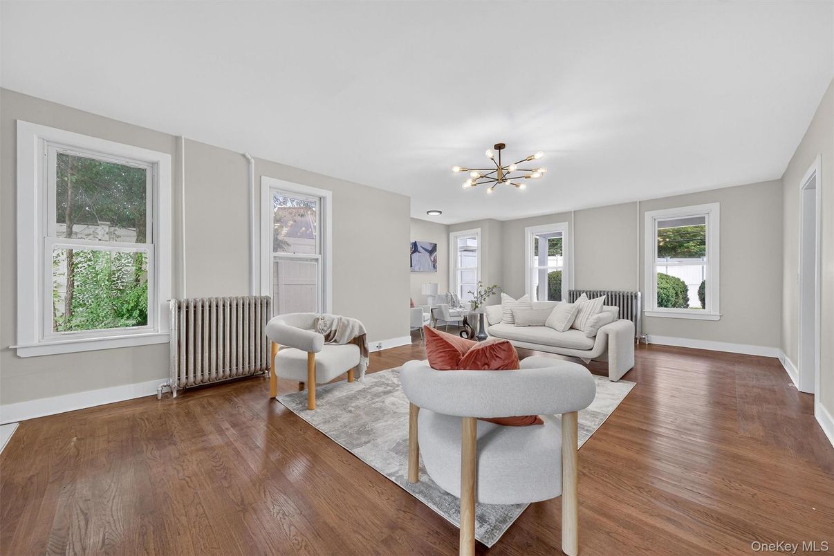 Dining room, Interior, Living room, Pendant Lights, Wood Texture Flooring