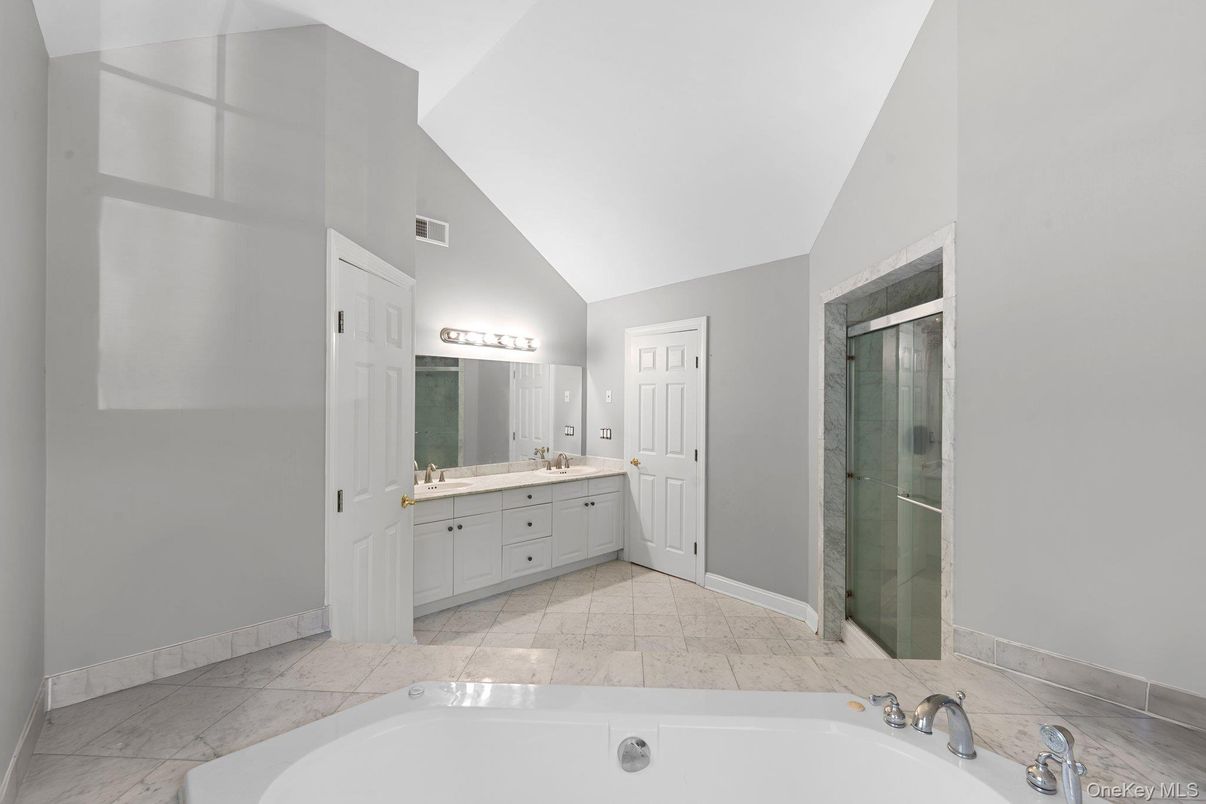 Bathroom, Dual Sink Vanities, Glass Shower, Interior