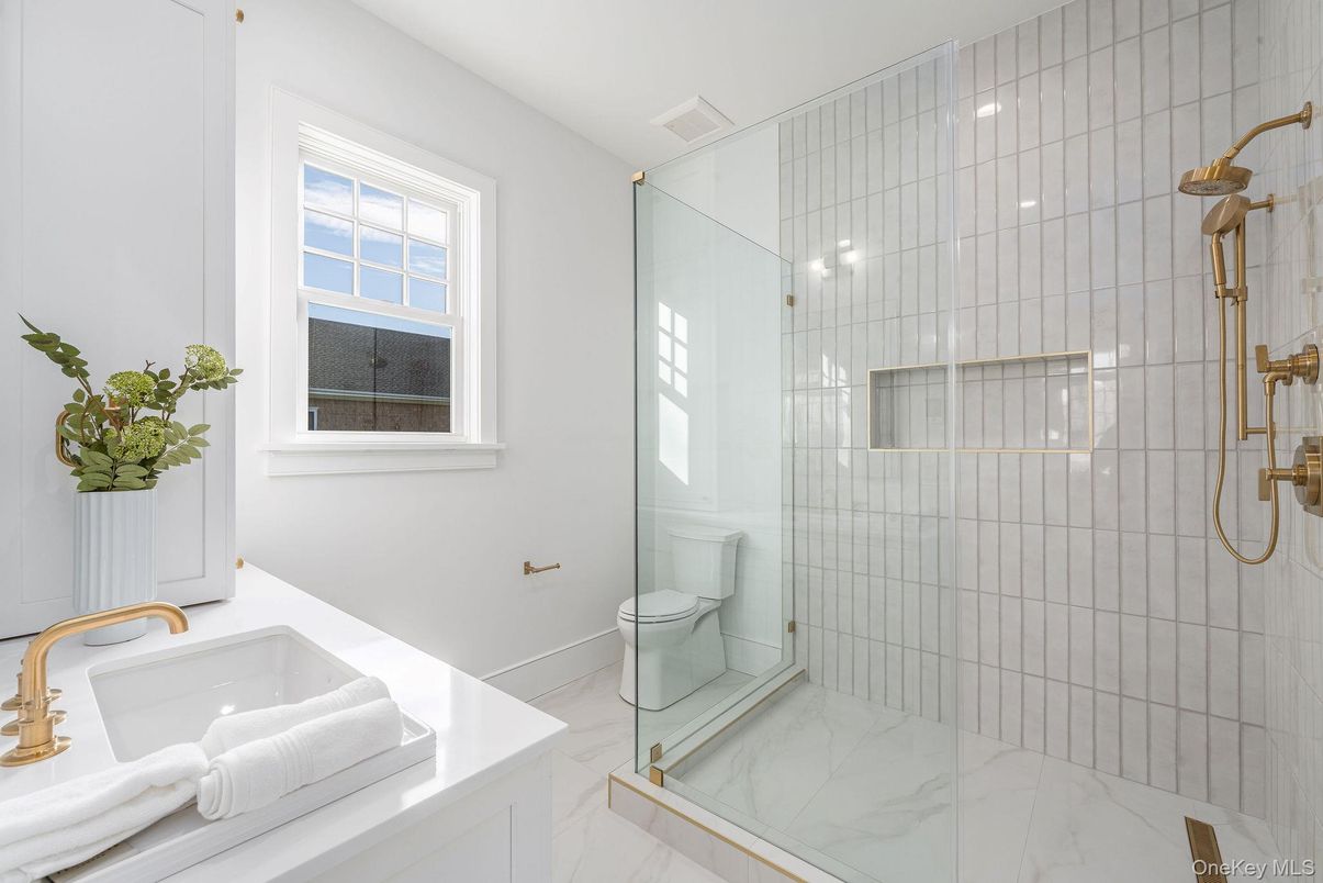 Bathroom, Glass Shower, Interior, Marble