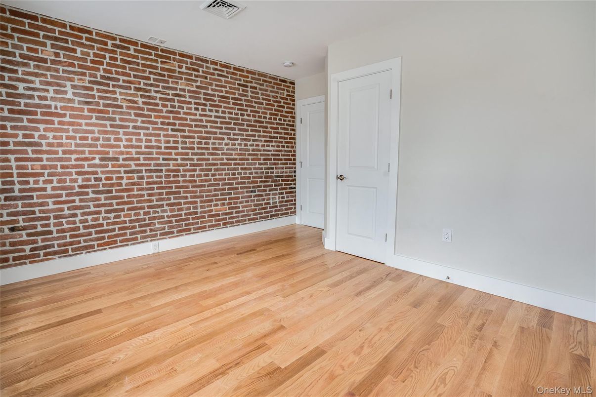 Empty room, Interior, Stone Walls, Wood Texture Flooring