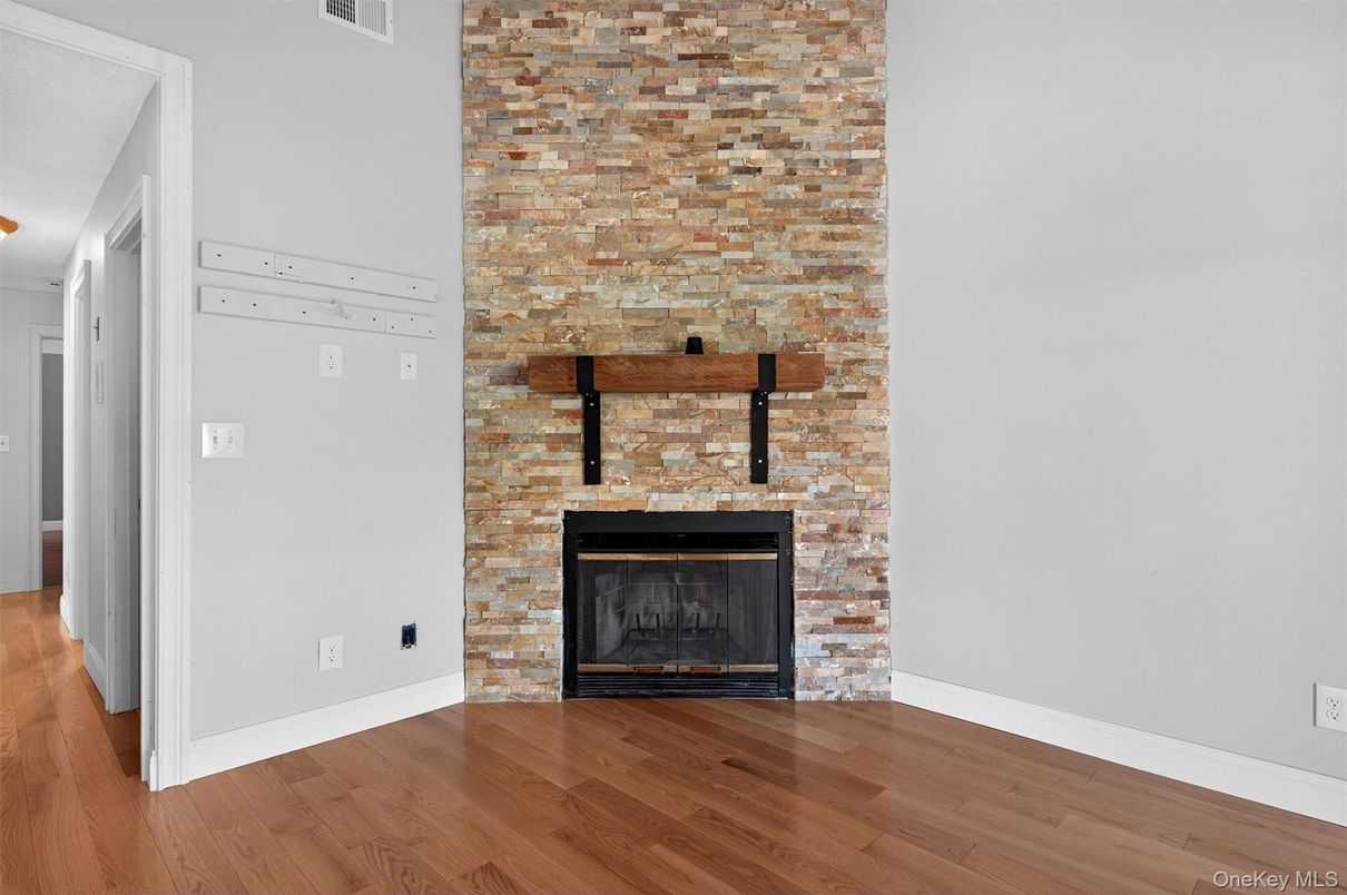 Fireplace, Interior, Stone Walls, Wood Texture Flooring