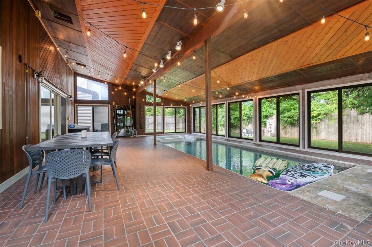 Dining room, Interior, Pool, Sun Room, Wooden Ceilings