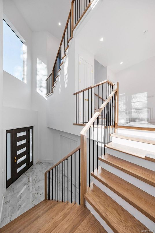 Interior, Marble, Recessed Lighting, Wood Texture Flooring