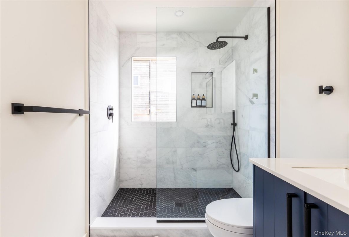 Bathroom, Glass Shower, Interior, Marble Walls