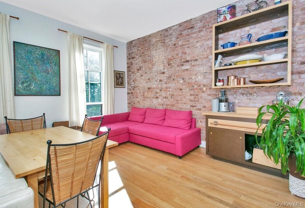 Dining room, Interior, Stone Walls, Wood Texture Flooring