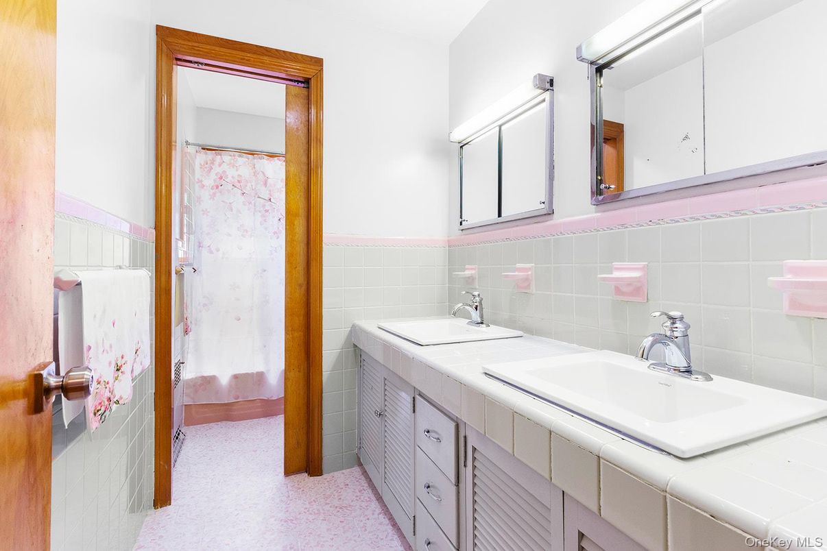Bathroom, Dual Sink Vanities, Interior, Tile Countertops