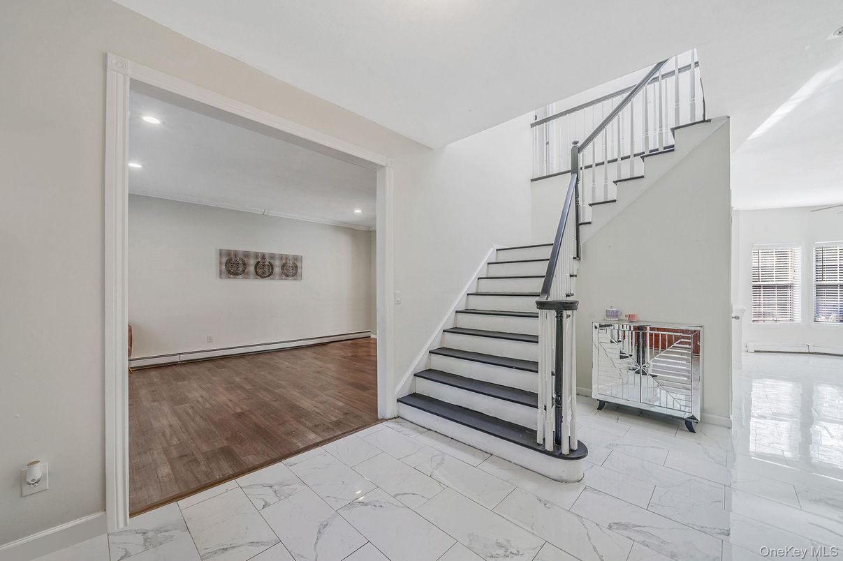 Interior, Marble, Recessed Lighting, Wood Texture Flooring