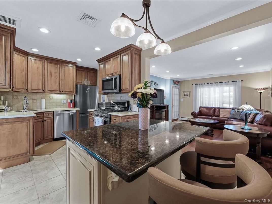 Interior, Kitchen, Living room, Pendant Lights, Recessed Lighting, Stainless Steel Appliances