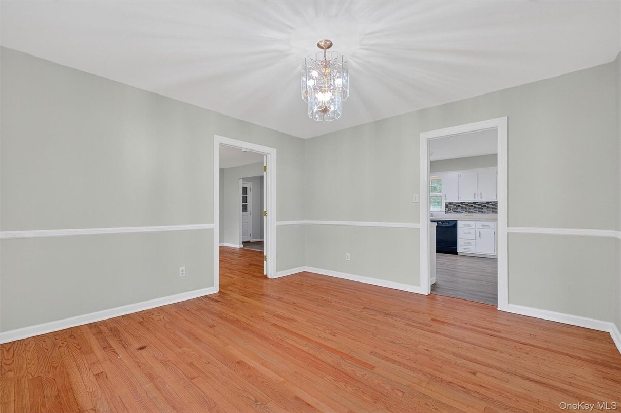 Chandelier, Empty room, Interior, Kitchen, Wood Texture Flooring