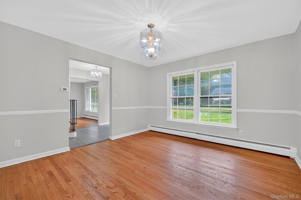 Chandelier, Empty room, Interior, Wood Texture Flooring