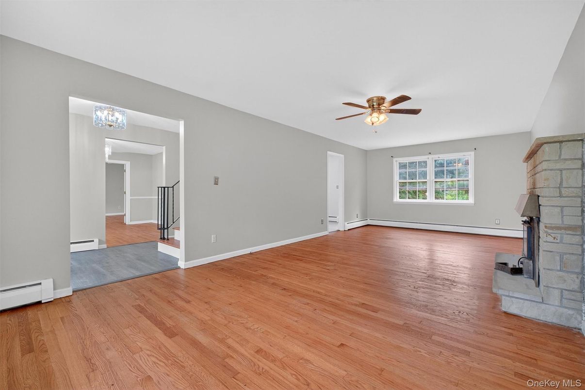 Empty room, Fireplace, Interior, Wood Texture Flooring
