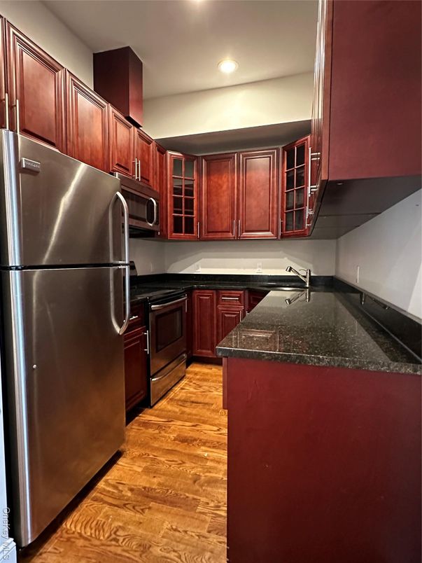 Interior, Kitchen, Recessed Lighting, Wood Texture Flooring
