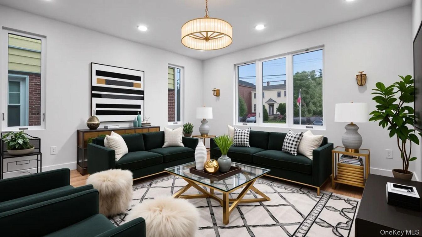 Interior, Living room, Pendant Lights, Recessed Lighting, Wood Texture Flooring