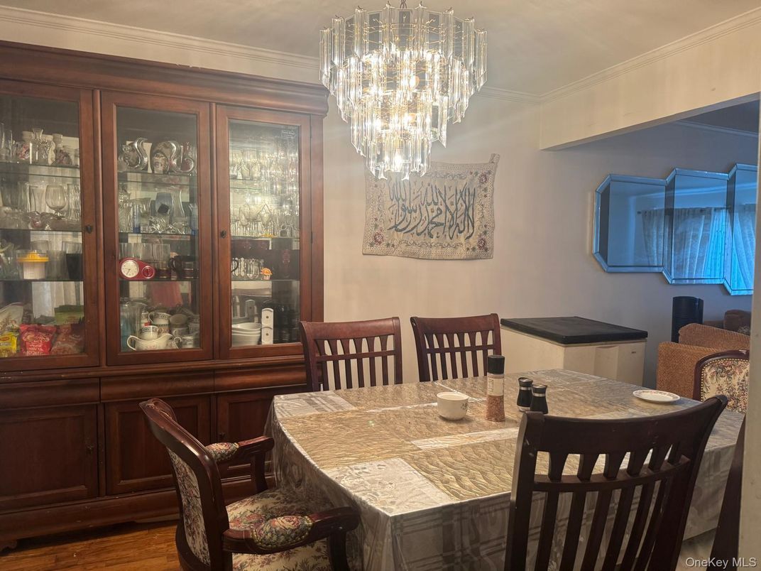 Chandelier, Dining room, Interior, Wood Texture Flooring