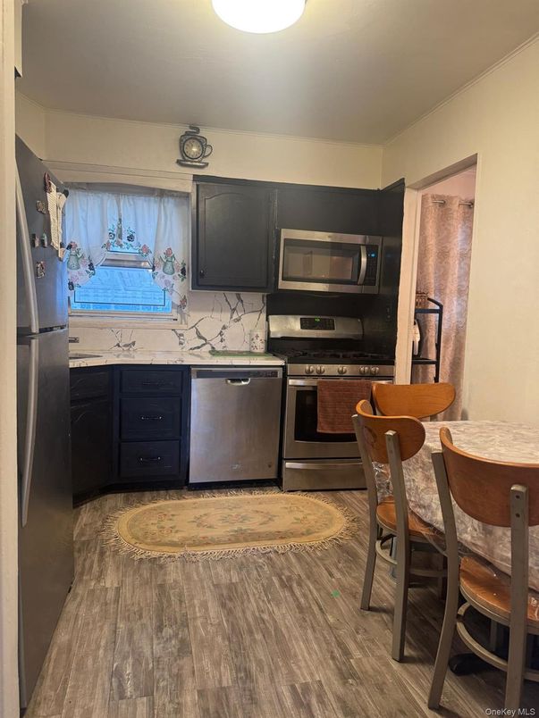Interior, Kitchen, Stainless Steel Appliances, Wood Texture Flooring