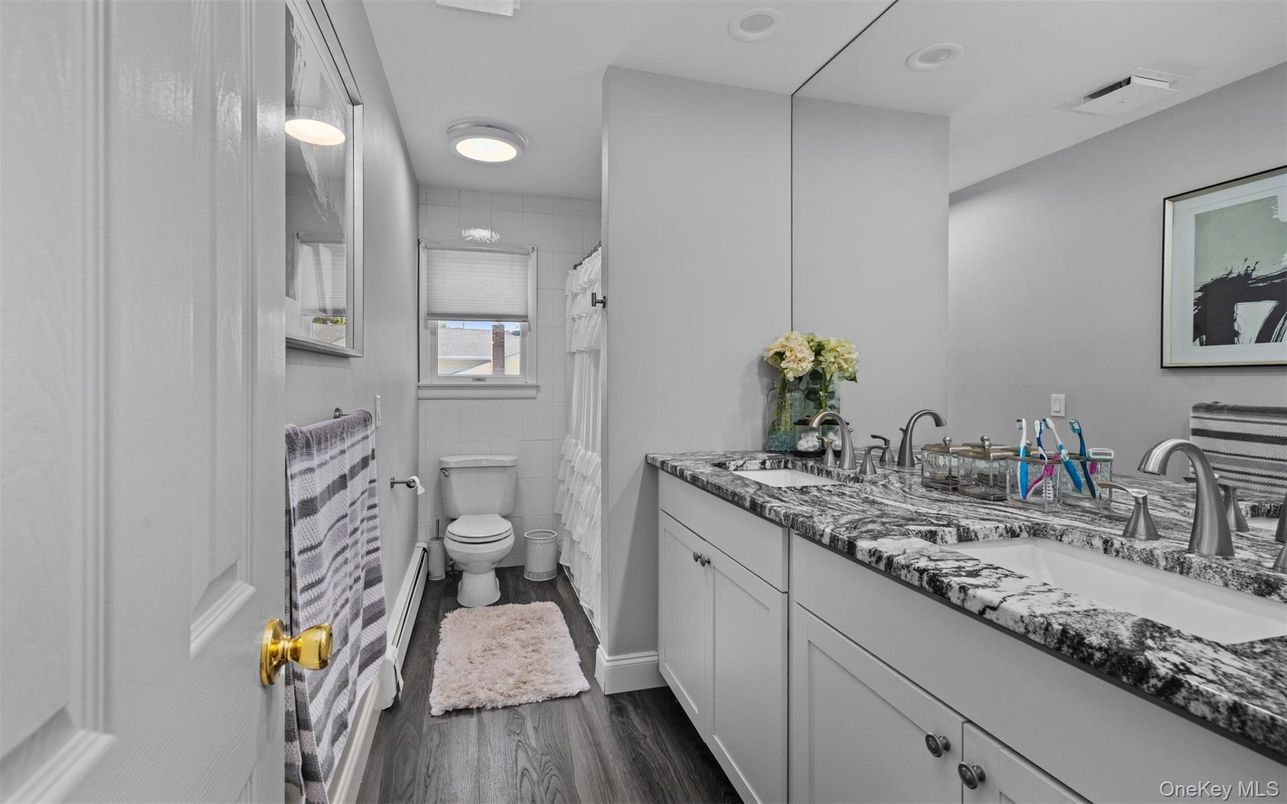 Bathroom, Dual Sink Vanities, Interior, Wood Texture Flooring