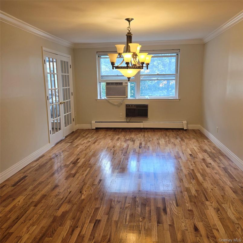Chandelier, Empty room, Fireplace, Interior, Wood Texture Flooring