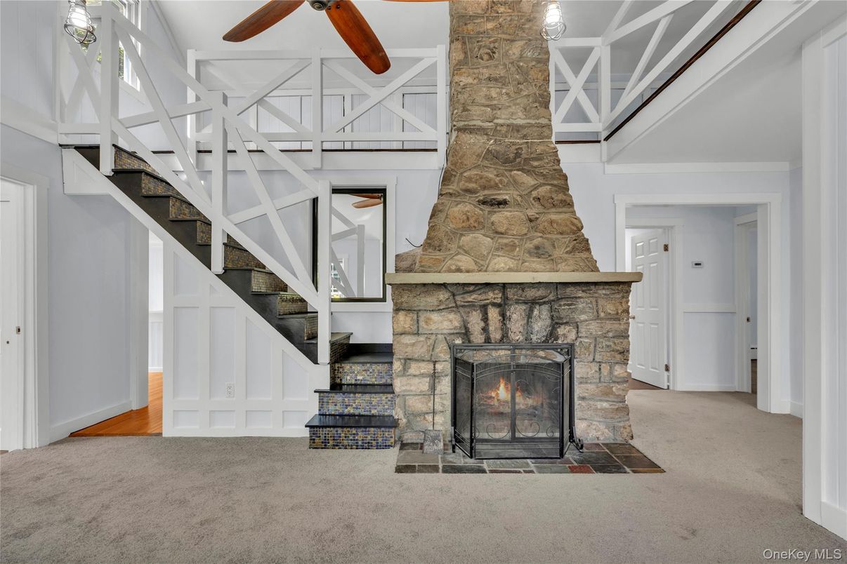 Fireplace, Interior, Stone Walls