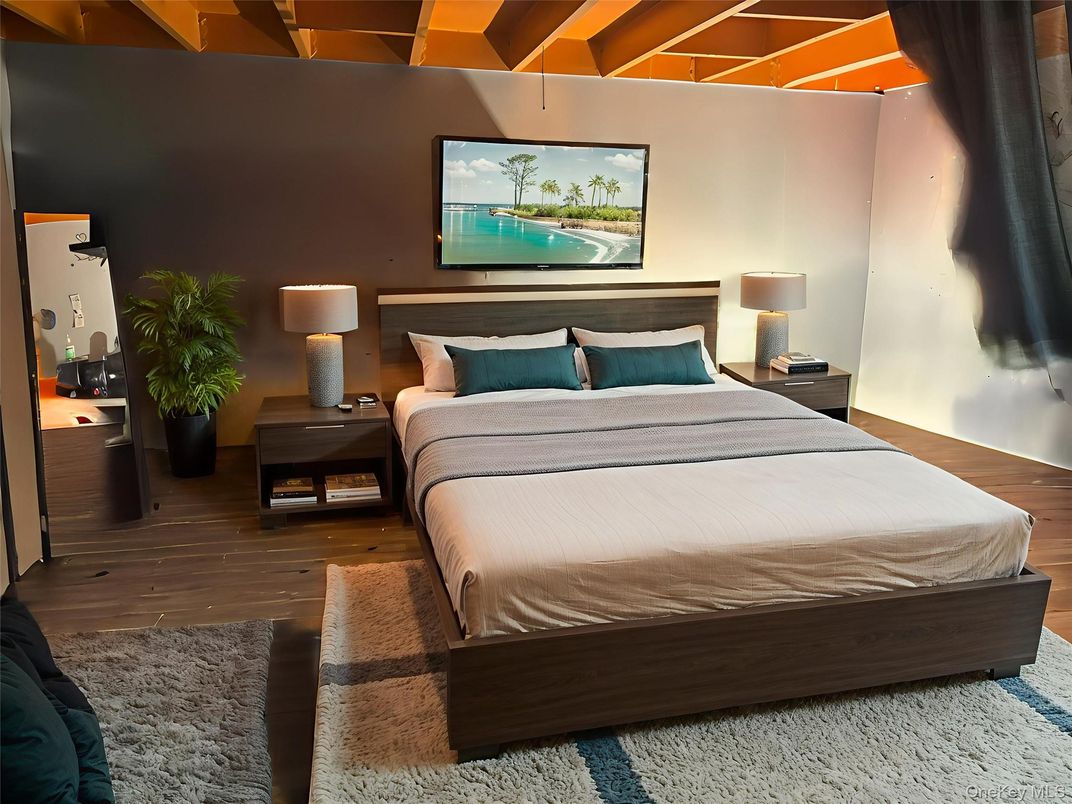Bedroom, Interior, Wooden Beams, Wood Texture Flooring
