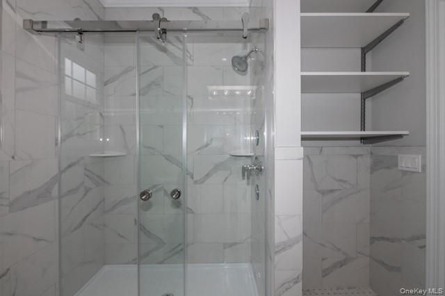Bathroom, Glass Shower, Interior, Marble Walls