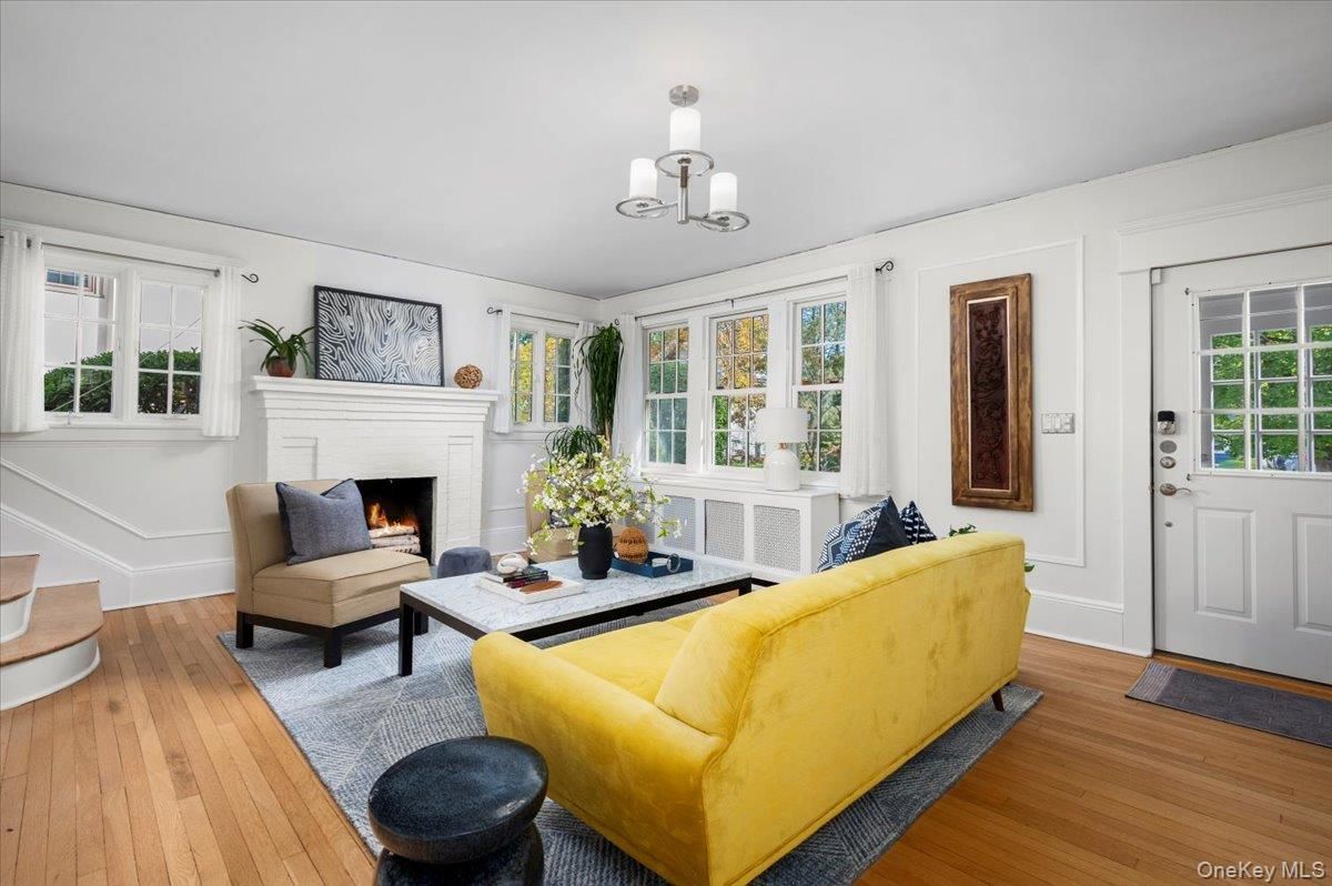 Chandelier, Fireplace, Interior, Living room, Wood Texture Flooring