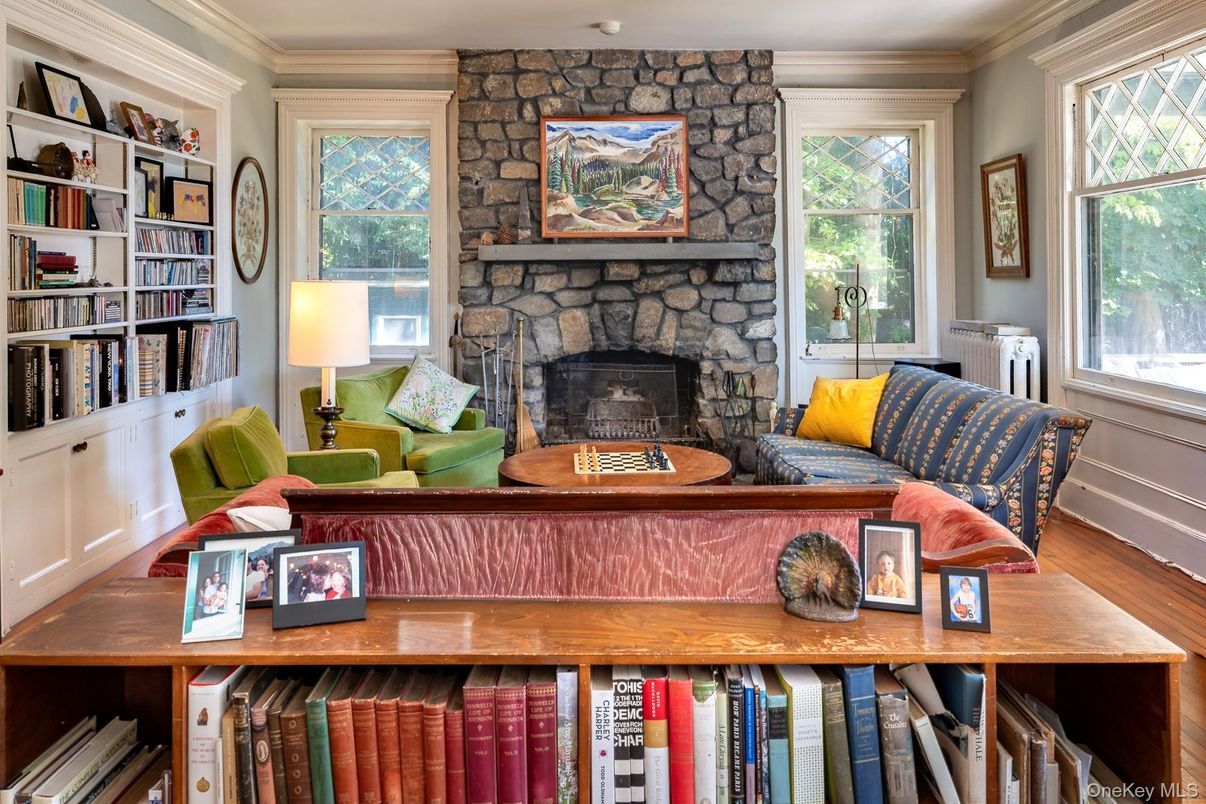 Fireplace, Interior, Stone Walls, Wood Texture Flooring